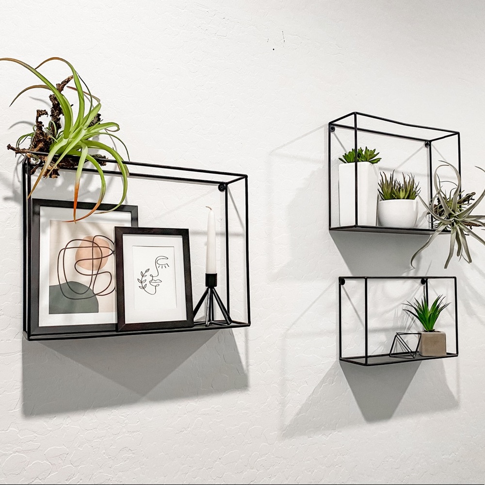 Black Metal Shadow Box Shelves - SOLD!